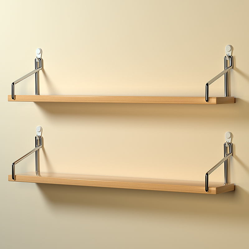 墙上置物架免打孔客厅墙面卧室收纳层架墙壁挂式一字隔板路由器架