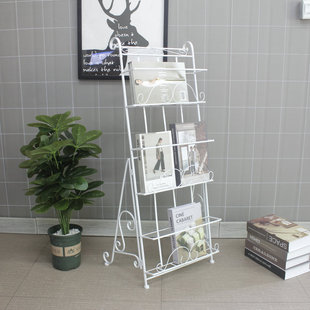 铁艺放杂志的架子立式报刊架宣传册书刊资料架落地理髲店架美式架
