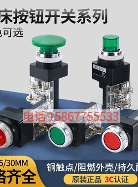 士林 机床按钮开关RESET 600V MAX 6A250V5A240VAC NO 开孔25MM30