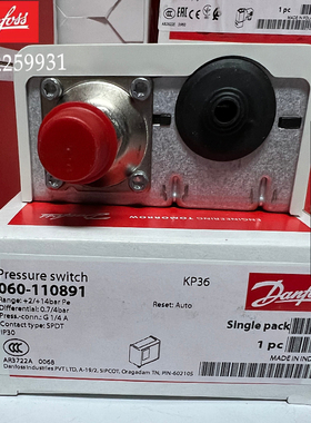 供应KP36 060-110891丹佛斯 压力开关 KP136 060-1189 060-1219