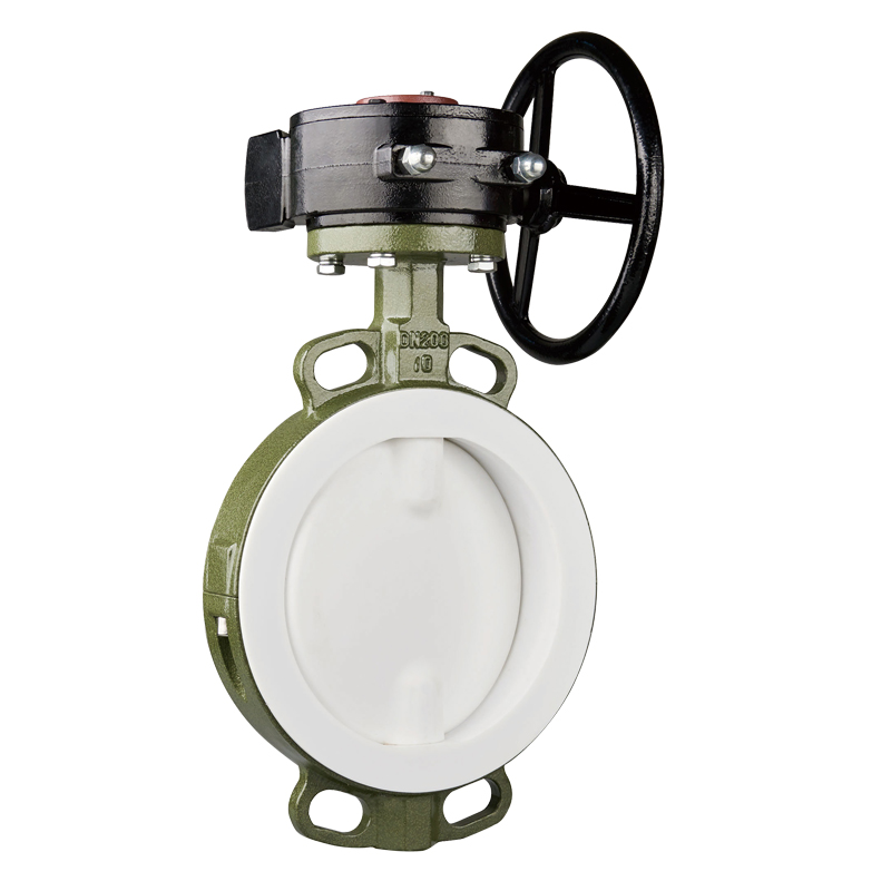 涡轮手动蝶阀 D371F4-16C 全衬四氟对夹蝶阀DN50 65 80 100 125