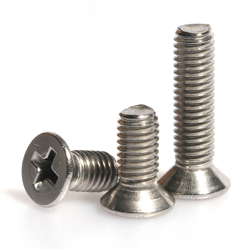 6mm 304不锈钢十字平头螺丝 沉头螺钉 M6*8-M6*100(20只/包)