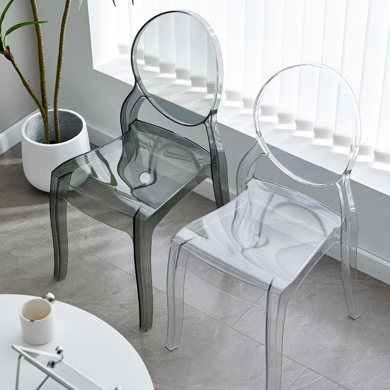 欧式复古风透明椅子亚克力凳子成人餐椅塑料家用现靠背椅幽灵桌椅