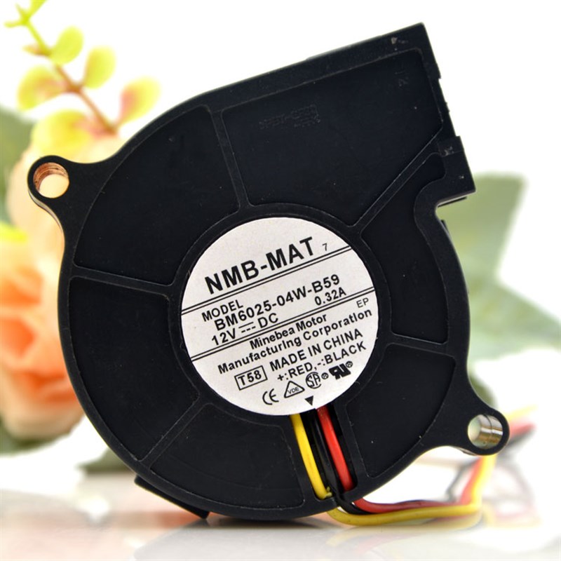 NMB 12V 0.18A/0.32A BM6025-04W-B59 6CM鼓风机离心涡轮风扇6025