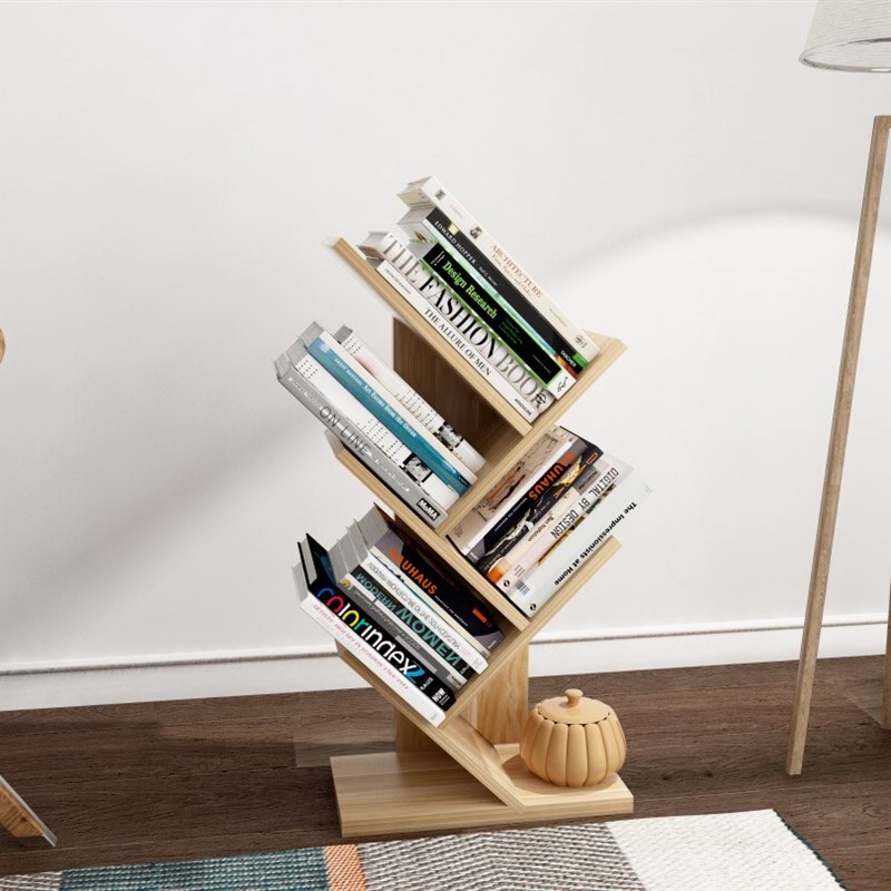 简易树形书架落地省空间置物架经济型桌上书柜小书架简约现代迷你