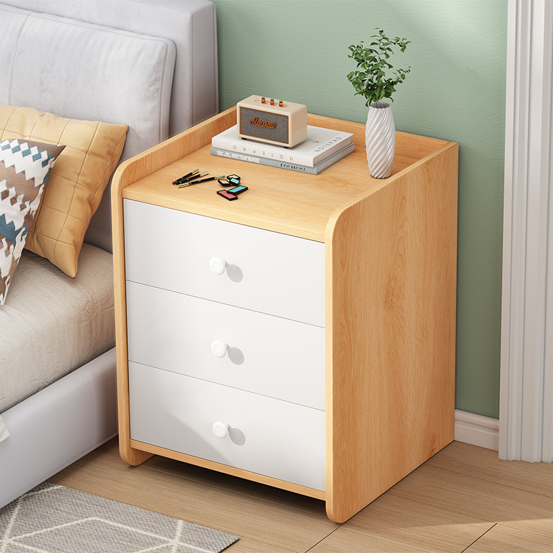 床头柜置物e架简约现代迷你小型一对床边简易小柜子木质储物收纳