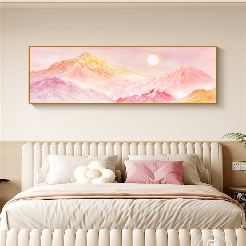 紫气东来主卧室床头挂画s现代简约高级感靠山图招财东墙客厅装饰