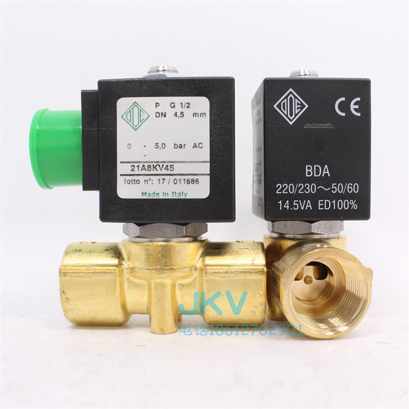 意大利ODE电磁阀21A8KV45进口黄铜丝扣两通用水用4分DN15 DC24V