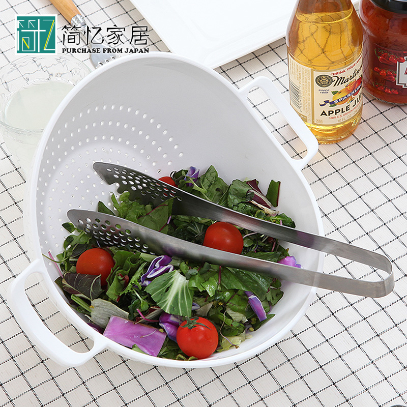 韩国进口厨房洗菜篮塑料沥水篮创意拌面盘拌菜盆水果盘果蔬清洗筐