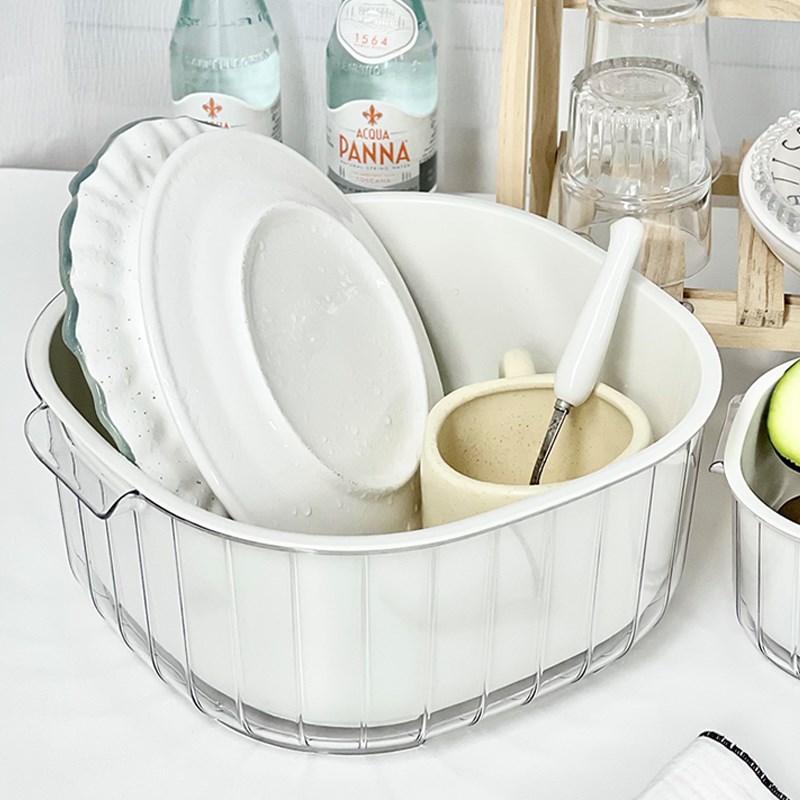 洗菜盆双层沥水篮厨房神器客厅茶几家用水果盘篮子淘菜盆篮组合装