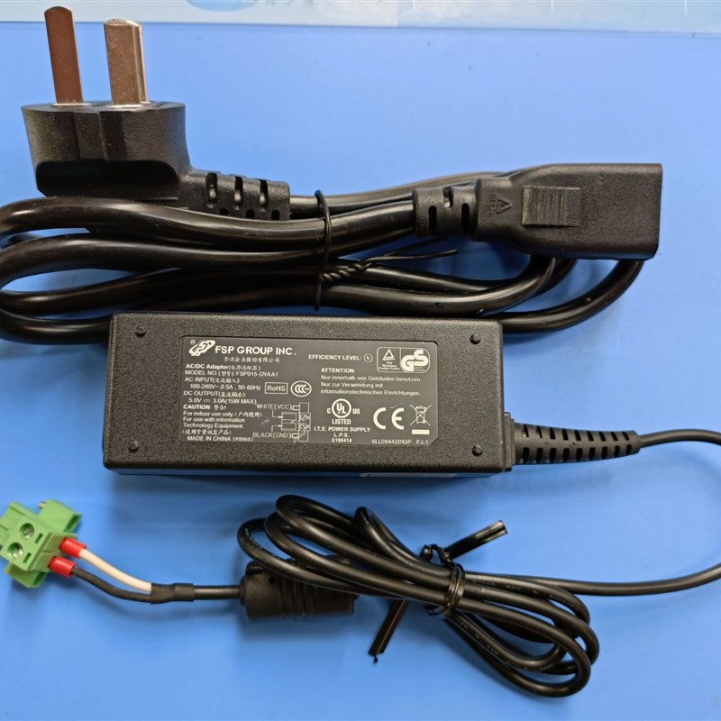 FSP全汉5V3A电源适配器FSP015-DYAA1大绿色两孔端子凤凰2芯带锁