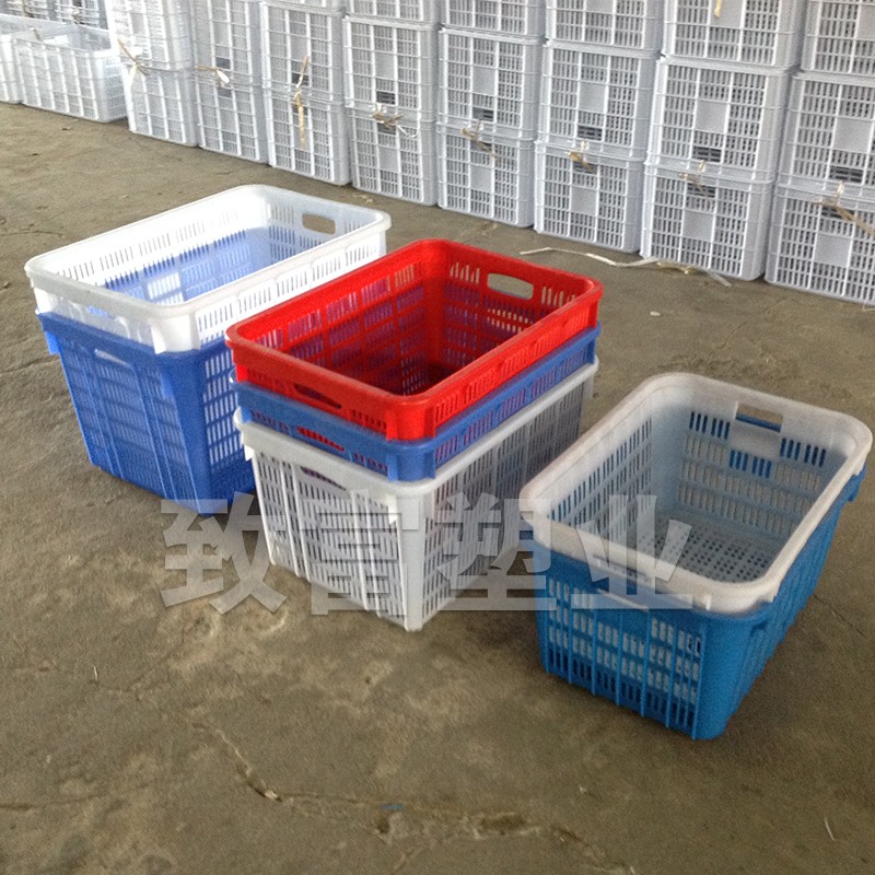 塑料加厚周转筐物流胶箱蔬菜水果筐服装收纳箱铁耳分拣快递筐菜筐