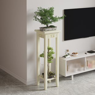 白色花架子落地式客厅装饰植物家用阳台实木收纳摆放绿萝多肉简易