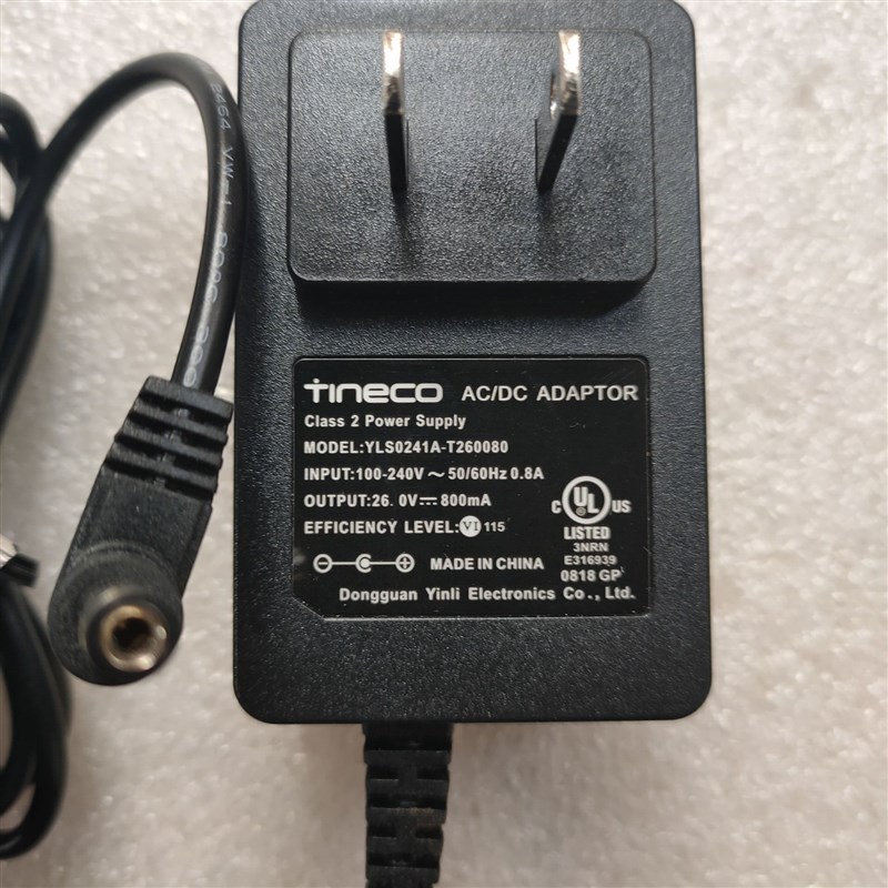 TINECO添可吸尘器26V0.8A电源适配器扫地机YLS0241A-J260080充电