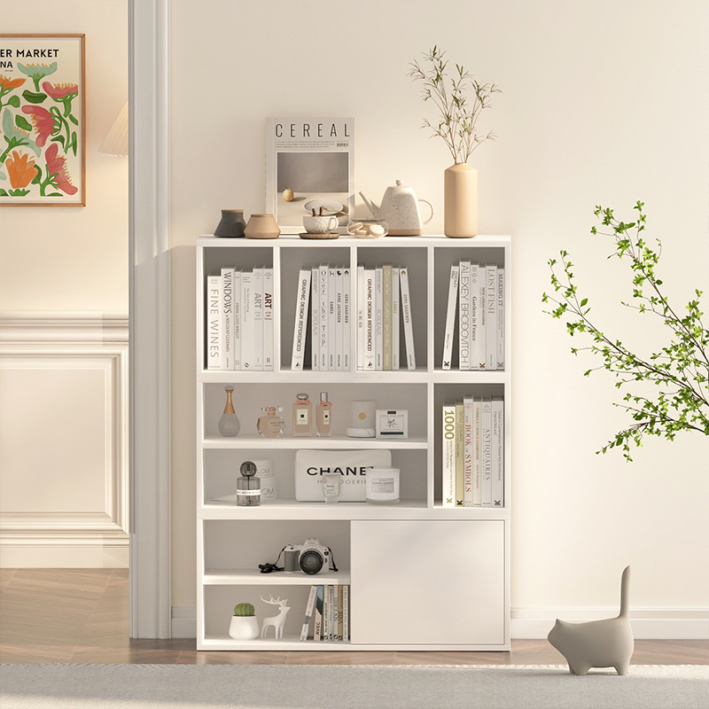 落地收纳柜书架电视柜客厅家用自由组合置物架现代简约矮柜靠墙