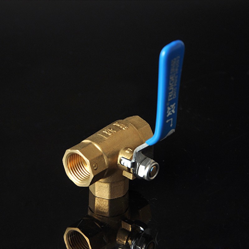 浙江瑞格铜业Q14F-16T黄铜147三通L型内丝球阀4分DN15水管分流阀
