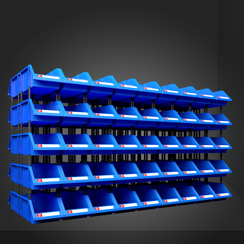 货架物料盒零件盒斜口箱仓库收纳塑料工具分类样品盒螺丝配件料盒