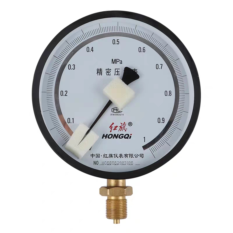 YB-150中国红旗精密表压力表可调零精密真空表1/1.6/2.5/40mpa