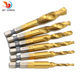 高速钢4341 6542一体复合丝锥镀钛螺旋机用开孔攻丝倒角一体丝攻