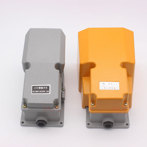 LT4脚踏开关脚踩式机床控制器带保护罩220V380v自复位脚踏开关