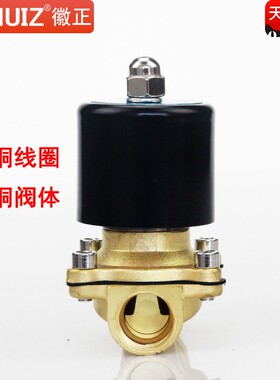 徽正2W-160-15全铜电磁阀DN15进水阀气阀4分耐高温阀门G1/2220V