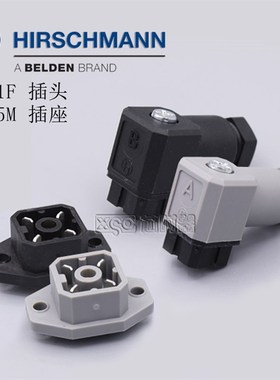 G4W1F G4A5M G4A1M黑灰色hirschmann赫斯曼4针插头插座印刷电路板