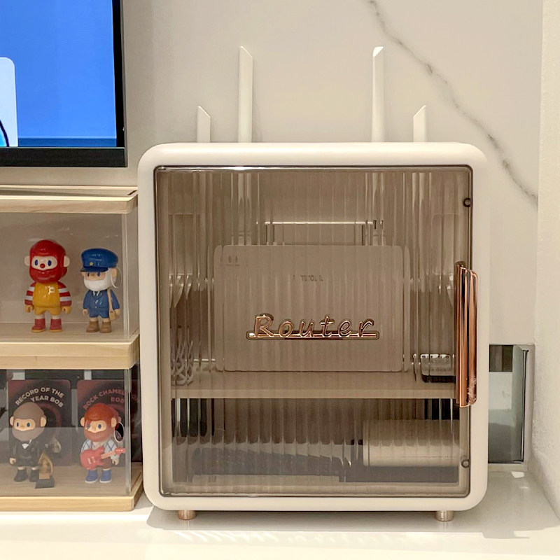 wifi路由器收纳盒桌面挂壁挂墙客厅家用光纤猫机电视顶盒子置物架