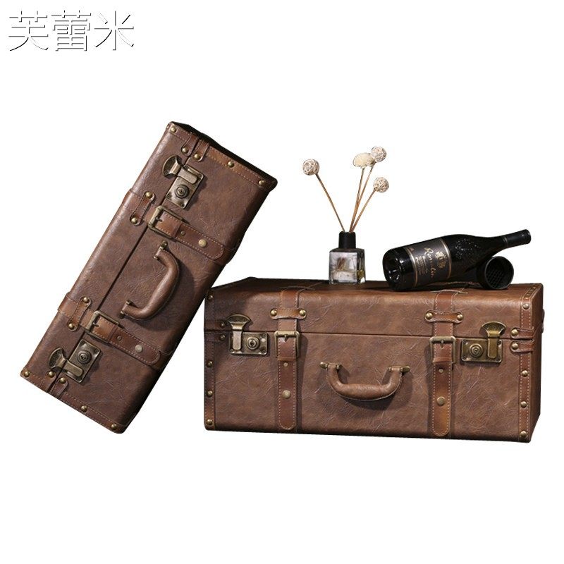芙蕾米欧式手提箱覆古皮箱家居旅行箱婚纱摄影道具陈列实木收纳箱行李