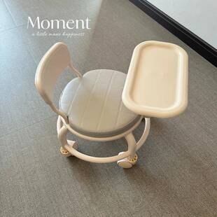 轮滑可滑动椅子靠背椅卧室凳子家用万向轮儿童吃饭宝宝专用座椅