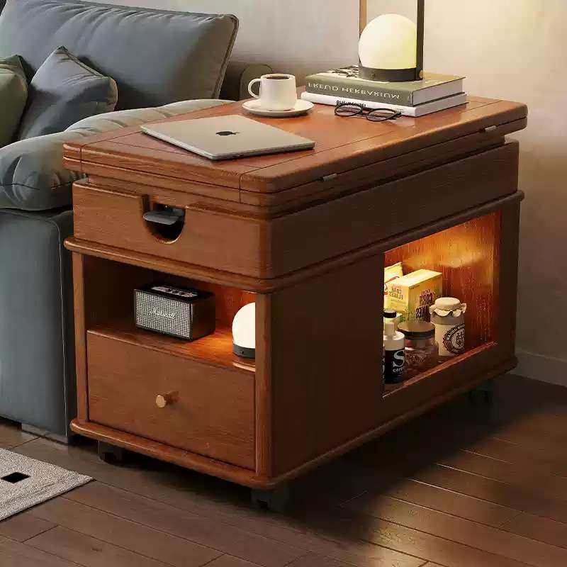 可升降茶几折叠移动推车实木茶台茶桌小户型客厅沙发边柜餐桌两用,电子元器件市场,其它元器件,淘宝优惠券,粉丝福利购,淘宝优惠卷