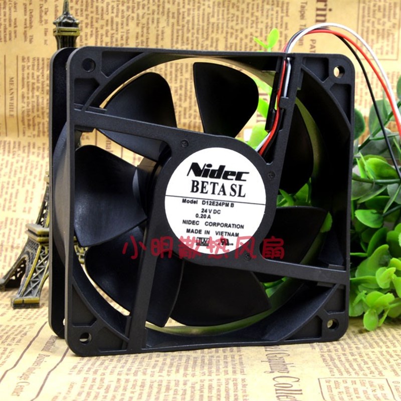 Nidec Betav  D12E-24PM B 24V 0.20A 12cm 12038 变频器散热风扇