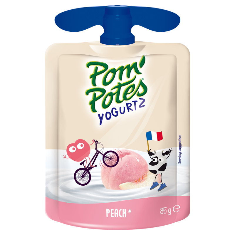 POM'POTES法优乐法国原装进口儿童风味酸奶 桃子味85g*4袋