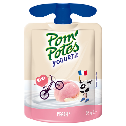 POM'POTES法优乐法国原装进口儿童风味酸奶 桃子味85g*4袋