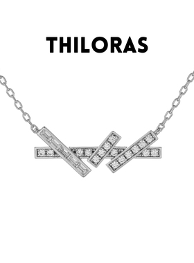 THILORAS/蒂洛拉几何形项链女简约时尚百搭镶钻不规则方糖TL80020