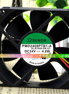 PMD2408PTB1-A 24V 4.8W 原装SUNON 3线 双滚珠大风量变频器风扇
