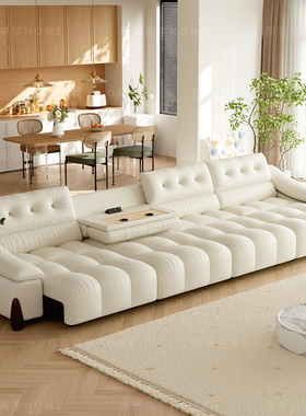 国补真皮电动功能沙发客厅2025新款沙发零靠墙现代头层牛皮沙发床