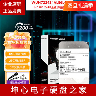 24TB企业级机械硬盘垂直记录cmr WUH722424ALE6L4 西数HC580