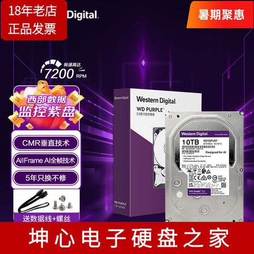 西部数据WD102PURP10TB紫盘硬盘