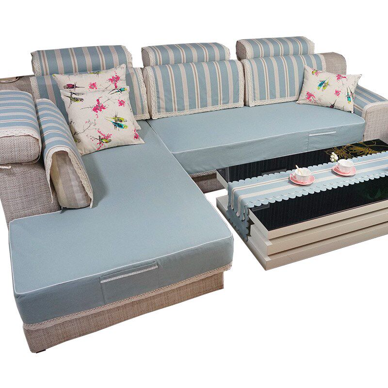 好多家沙发子布艺沙发垫四季坐垫罩棉麻全包秋冬防滑定做沙发笠