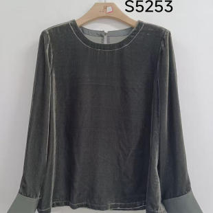 5253 桑蚕丝丝绒衬衫 邢康莉甄选