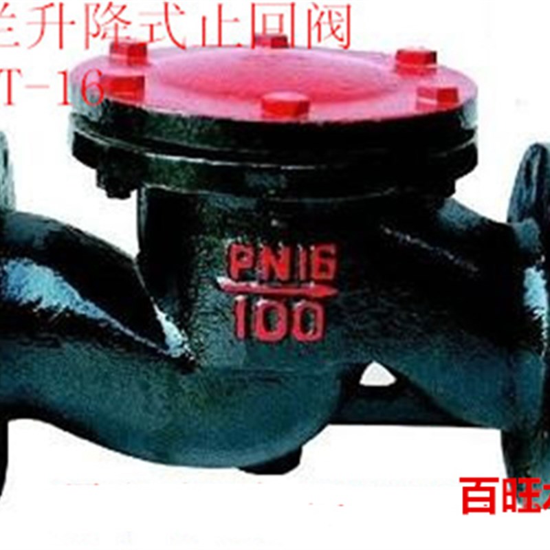 H41T-16铸铁法兰升降式止回阀 法兰止回阀 单向阀DN50 80 100