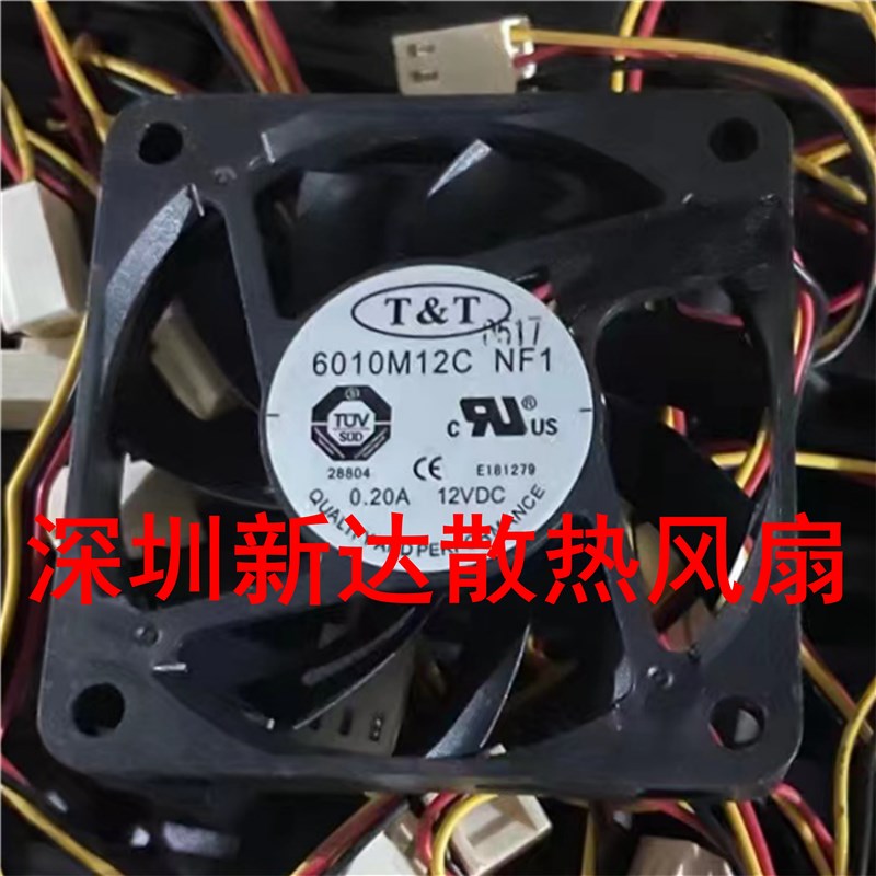 原装 TT 6010M12C NF1 12V 0.20A 6CM/厘米 6010 3线滚珠散热风扇