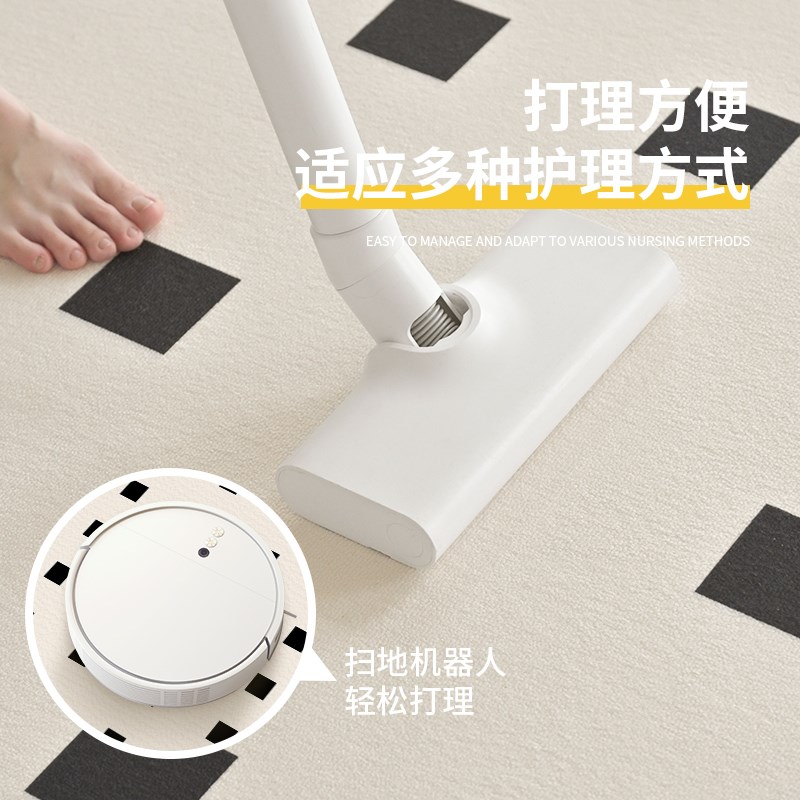 奶油风地毯客厅202o4新款法式现代简约棋盘格卧室免洗可擦沙发地