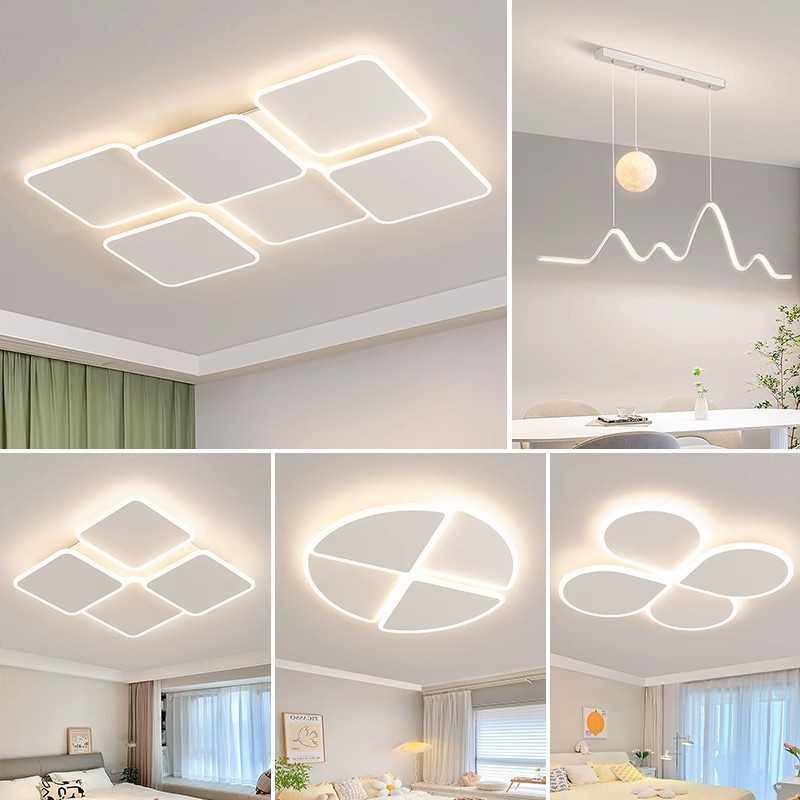 家装灯饰吸顶灯奶油风家用时尚高端北欧现代全屋套装组合中山灯具