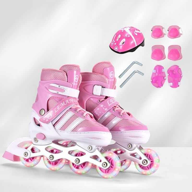 溜冰鞋滑冰鞋滑轮鞋全套装儿童直排轮3-6-8-10-12岁初学者