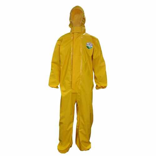 雷克兰EPVC428防护PVC带帽轻型防化服 农业喷洒工业连体耐酸碱服