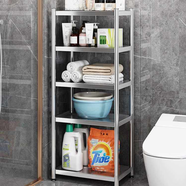 cs卫生间置物架不锈钢浴室多层架落地式收纳架杂物转角架厨房夹缝
