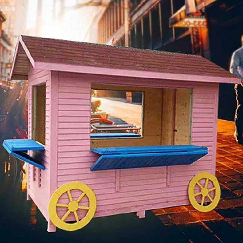 户外防腐木移动售卖车小木屋户外景区售卖铺木质小卖部移动房屋