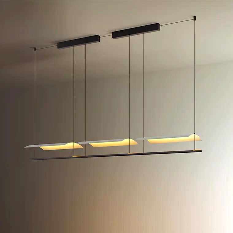 设计师餐厅吊灯现代简约餐桌吧台灯饰创意极简一字办公室长条灯具