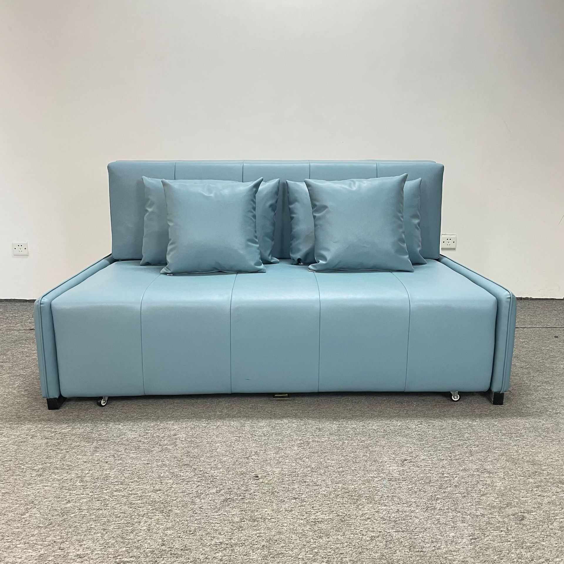 现代简约储物沙发床功能两用折叠客厅皮艺双人三人小户型书房办公